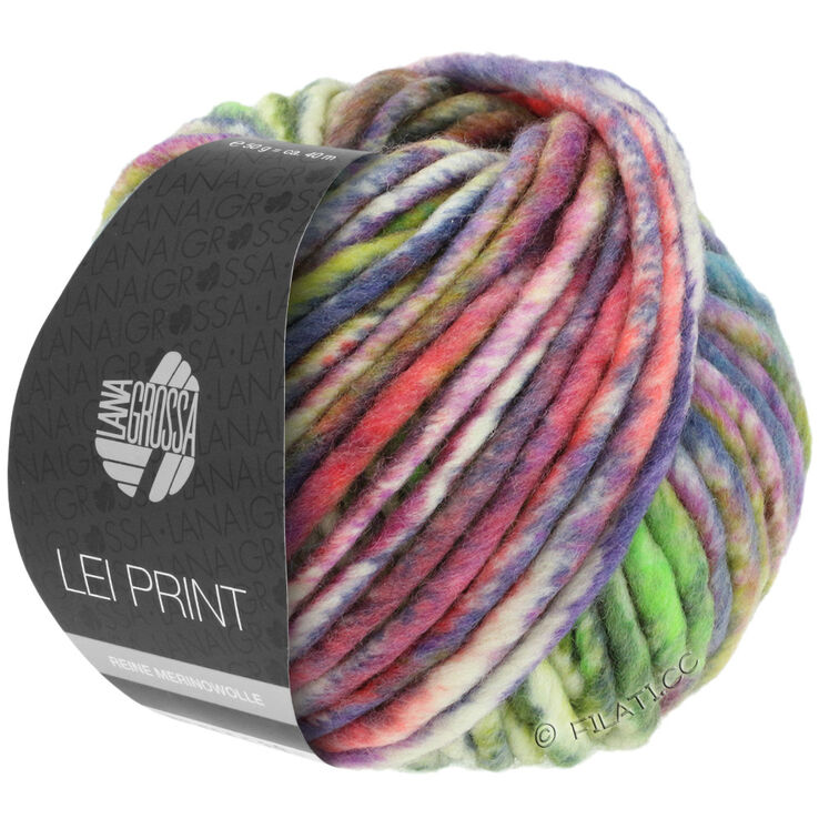 Lana Grossa LEI Print | 521-brun/gammelrosa/rå hvid/oliven/petrol/kaki