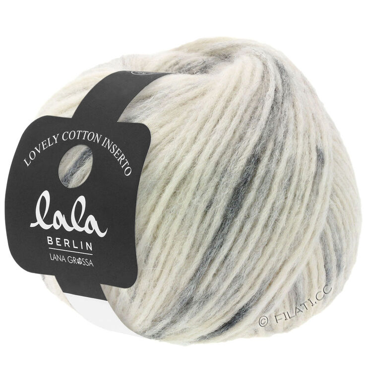 Lana Grossa LOVELY COTTON Inserto (lala BERLIN) | 101-rå hvid/grå