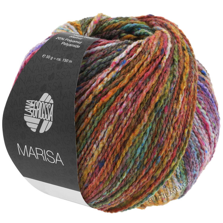 Lana Grossa MARISA | 01-oliven/orange/turkis/petrol/rødviolet