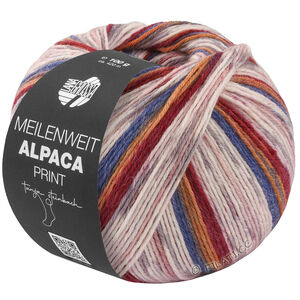 Lana Grossa MEILENWEIT 6-FACH 150g Alpaca Print | 1112-mørk blå/okkerbrun/mørk rød/hvid/gammelrosa/lys grå