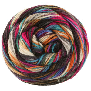 Lana Grossa MEILENWEIT 6-FACH 150g Cascata | 9743-mørk grå/sølvgrå/kaki/mudder/sort/rød/burgund/pink