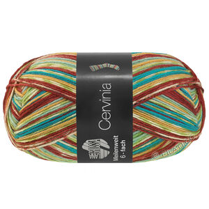 Lana Grossa MEILENWEIT 6-FACH 150g Cervinia | 9755-lys grøn/mynte/rødbrun/mørk brun/ecru/limett/karry/turkisblå