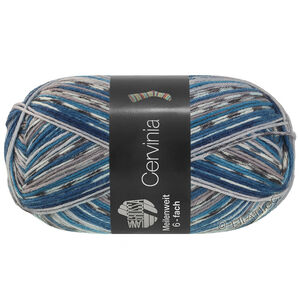 Lana Grossa MEILENWEIT 6-FACH 150g Cervinia | 9756-antracit/hvid/jeansblå/lys grå/azurblå