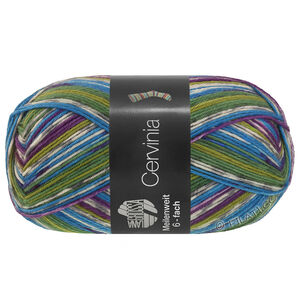 Lana Grossa MEILENWEIT 6-FACH 150g Cervinia | 9759-oliven/violet/lys grå/mellem grå/blå/mørk grøn