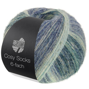 Lana Grossa MEILENWEIT 6-FACH 150g Cosy Socks Dream | 2153-grå/blågrå/grøngrå/mørk blå/lys grå/mørk grå