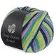 Lana Grossa MEILENWEIT 6-FACH 150g Cosy Socks Multi Stripes | 2202-lavendel/sortblå/turkis/pistacie/opalgrøn