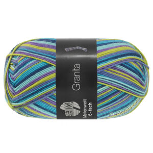 Lana Grossa MEILENWEIT 6-FACH 150g Granita | 9733-turkis/jeans/limett/violet/mynte/mørk petrol