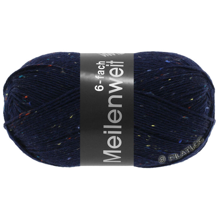 Lana Grossa MEILENWEIT 6-FACH 150g Mouliné/Tweed | 8816-natblå meleret