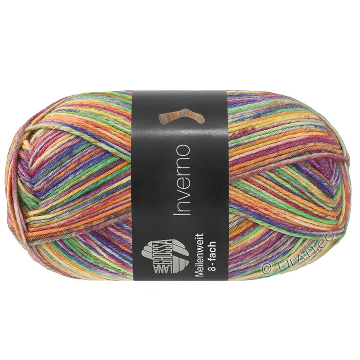 Lana Grossa MEILENWEIT 8-FACH 150g Inverno | 9988-lys grøn/rosa/vanilje/lilla/blommeblå/rødviolet/mynteturkis