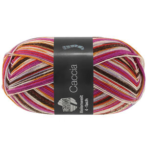 Lana Grossa MEILENWEIT 100g Caccia | 5302-mørk brun/vinrød/beige/taupe/karamel/rødviolet