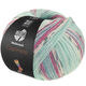Lana Grossa MEILENWEIT 100g Cashmere Pista | 142-mynte/turkis/hvid/grå/lys blå/fuchsia stribet