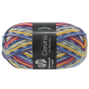 Lana Grossa MEILENWEIT 100g Cervinia | 1701-blækblå/himmelblå/ecru/aubergine/bærrød/burgund/gul/jeans/limett