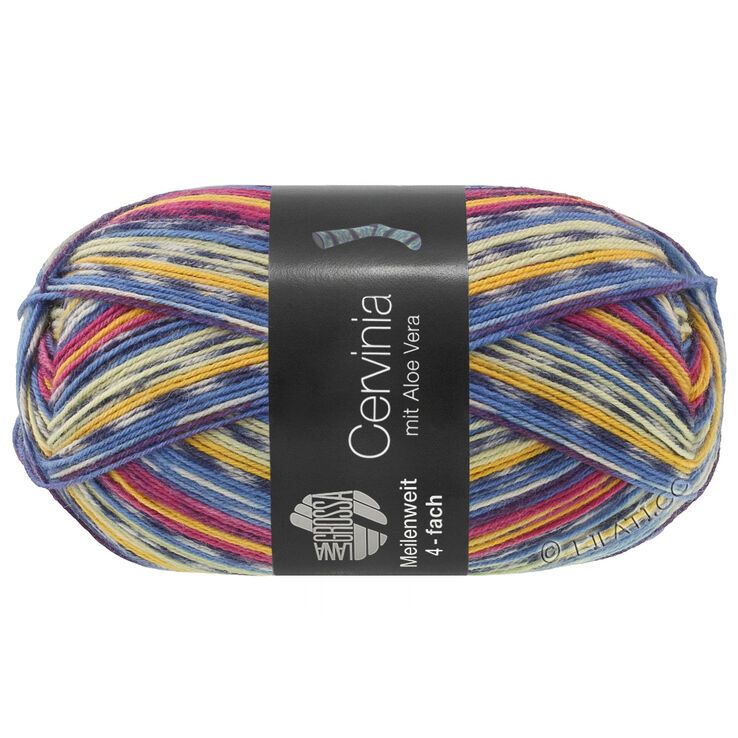 Lana Grossa MEILENWEIT 100g Cervinia | 1701-blækblå/himmelblå/ecru/aubergine/bærrød/burgund/gul/jeans/limett