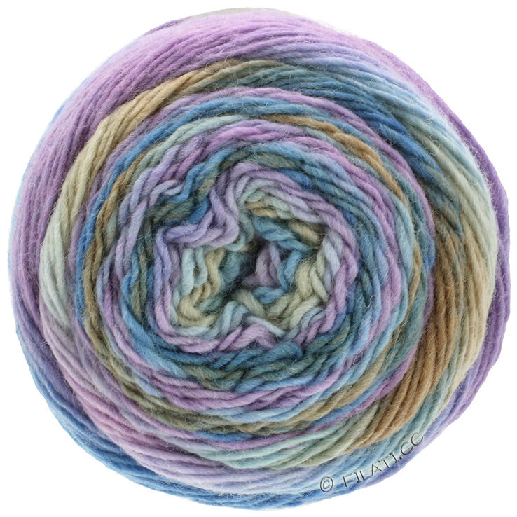 Lana Grossa MEILENWEIT 100g Color Mix Multi | 8002-gråbrun/grège/beigegrå/kornblomst/syren/pastelblå
