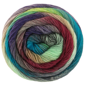 Lana Grossa MEILENWEIT 100g Color Mix Multi | 8023-nougat/rødbrun/grå lilla/pastelgrøn/mynte/petrol/smaragd
