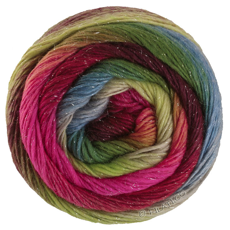 Lana Grossa MEILENWEIT 100g Merino Color Mix Sparks | 7611-brombær/rød/lys rød/pistacie/petrol/grøn/limett/pastelgrøn/beige