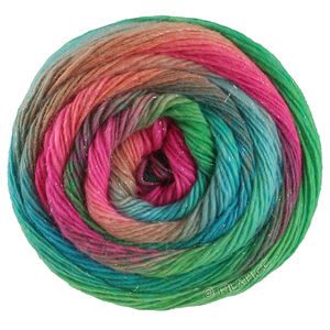 Lana Grossa MEILENWEIT 100g Merino Color Mix Sparks | 7618-hindbær/rust/grågrøn/turkis/jade/fuchsia