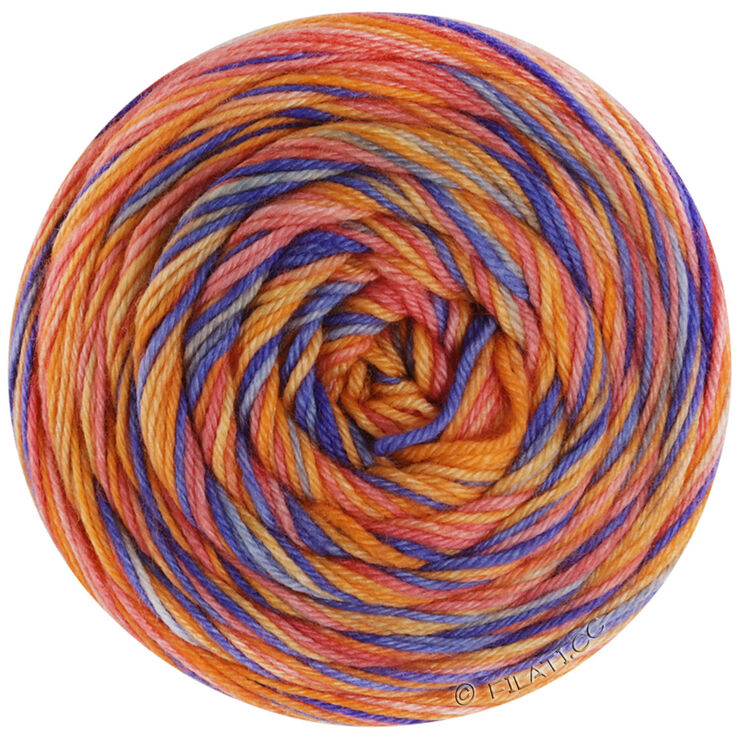Lana Grossa MEILENWEIT 100g CONFETTINI | 4481-koboltblå/laksrød/gul/orange/lys blå