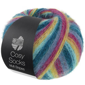 MEILENWEIT 100g Cosy Socks Multi Stripes fra Lana Grossa