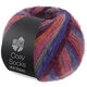 Lana Grossa MEILENWEIT 100g Cosy Socks Multi Stripes | 156-blåviolet/vinrød/græskar/pink/grågrøn