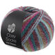 Lana Grossa MEILENWEIT 100g Cosy Socks Multi Stripes | 158-petrol/mørk fuchsia/oliven/mynteturkis/mørk rød