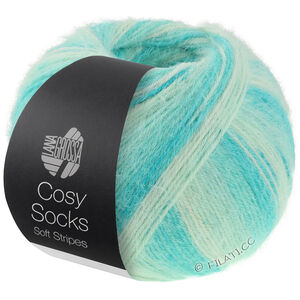 Lana Grossa MEILENWEIT 100g Cosy Socks Soft Stripes | 102-jade/lysende grøn/hvidgrøn/rå hvid