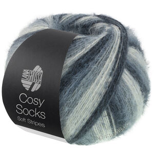 Lana Grossa MEILENWEIT 100g Cosy Socks Soft Stripes | 104-antracit/mørk grå/musegrå/lys grå