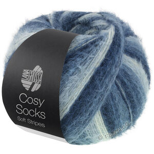 Lana Grossa MEILENWEIT 100g Cosy Socks Soft Stripes | 106-sortblå/gråblå/røgblå/