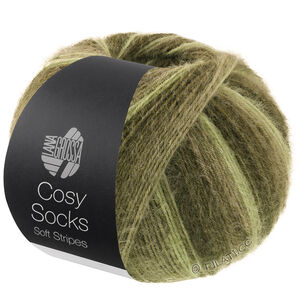 Lana Grossa MEILENWEIT 100g Cosy Socks Soft Stripes | 107-lys grøn/resedagrøn/grågrøn/mosgrøn