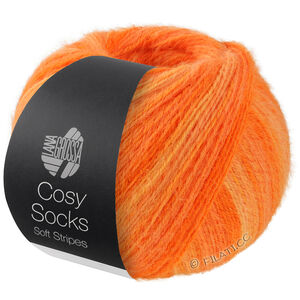 Lana Grossa MEILENWEIT 100g Cosy Socks Soft Stripes | 112-blegorange/mandarin/orange