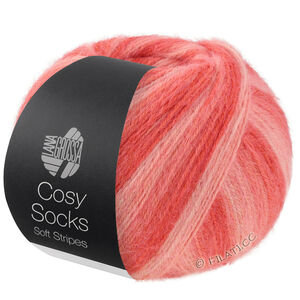 Lana Grossa MEILENWEIT 100g Cosy Socks Soft Stripes | 113-laks/laksrød/koral
