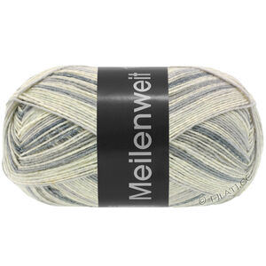 Lana Grossa MEILENWEIT 100g Black Denim Mix | 4656-sølvgrå/ecru/lys grå/mellem grå/mørk grå