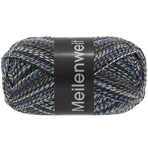 Lana Grossa MEILENWEIT 100g Black Denim Mix | 4658-sort/ecru/blågrå/taupe/mørk petrol/antracit