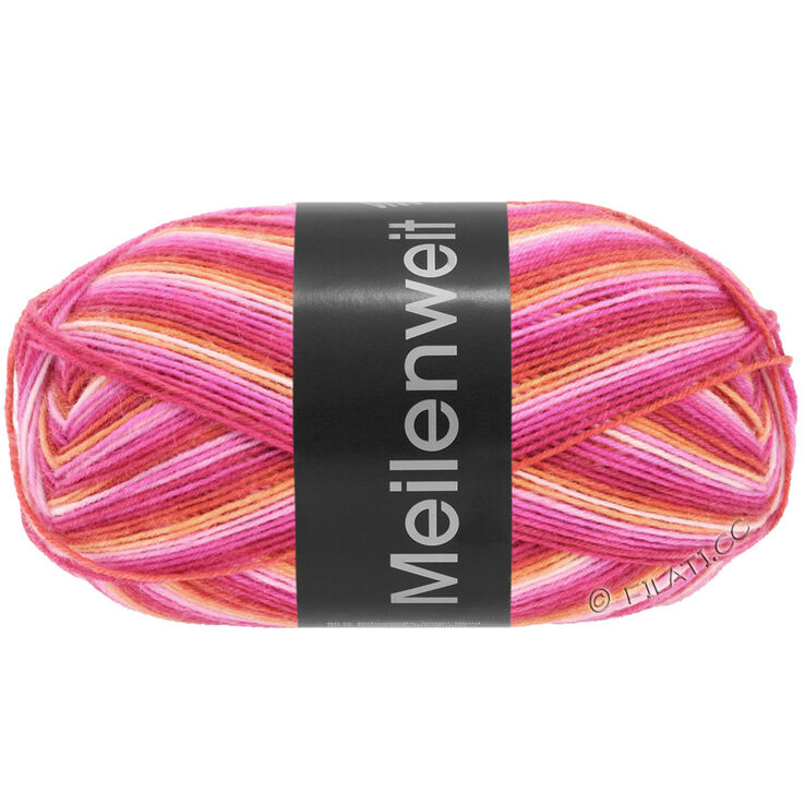 Lana Grossa MEILENWEIT 100g Intenso | 5521-fuchsia/pink/rosa/abrikos/geraniumrød