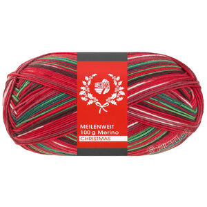 Lana Grossa MEILENWEIT 100g Merino Christmas | 6806-lys grøn/mørk brun/orange/hvid/mørk rød/mørk grøn
