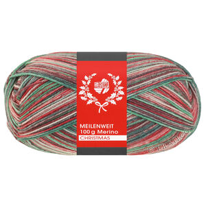Lana Grossa MEILENWEIT 100g Merino Christmas | 6807-hvid/mørk grøn/mørk brun/orange/lys grøn