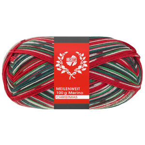 Lana Grossa MEILENWEIT 100g Merino Christmas | 6808-hvid/mørk grøn/mørk brun/orange/mørk rød/lys grøn