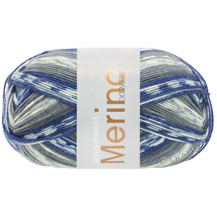 Lana Grossa MEILENWEIT 100g Merino Extrafine Denim Mix | 2601-lys grå/mørk grå/mørk blå