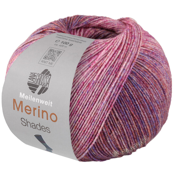 Lana Grossa MEILENWEIT 100g Merino Extrafine Shades | 7224-rosa/pink/okker/blåviolet/mørk rød