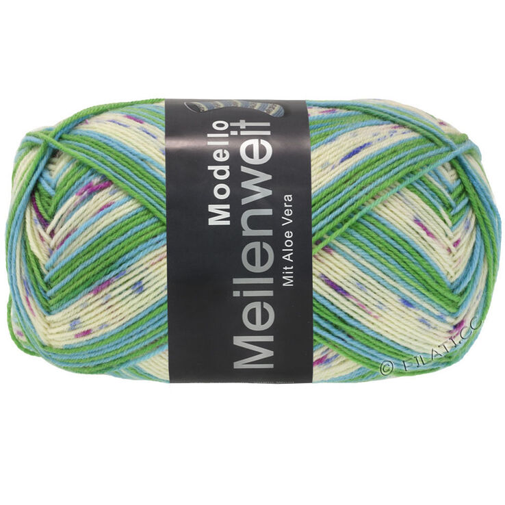 Lana Grossa MEILENWEIT 100g Modello | 4371-creme/violet/fuchsia/himmelblå/jade