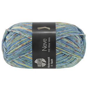 Lana Grossa MEILENWEIT 100g Neve | 4435-limett/mynteturkis/rødbrun/lys blå/blå