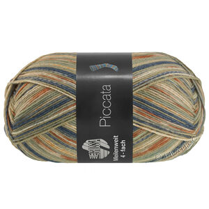 Lana Grossa MEILENWEIT 100g Piccata | 4803-sandbeige/orange/kanel/mørk grå/ecru/pastelgrøn