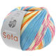 Lana Grossa MEILENWEIT 100g Seta Adriana | 3246-lys blå/hvid/orange/limett/pink