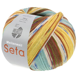 Lana Grossa MEILENWEIT 100g Seta Giappone | 3392-brun/hvid/blå/nougat/mosgrøn/sennep/turkis/lys gul