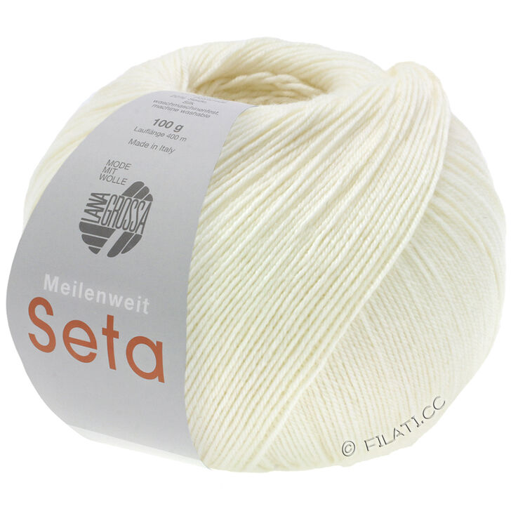 Lana Grossa MEILENWEIT 100g Seta | 01-hvid