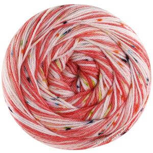 Lana Grossa MEILENWEIT 100g SPOTS | 7045-tomatrød/lys rød/creme/gul/grå/grøn/turkis