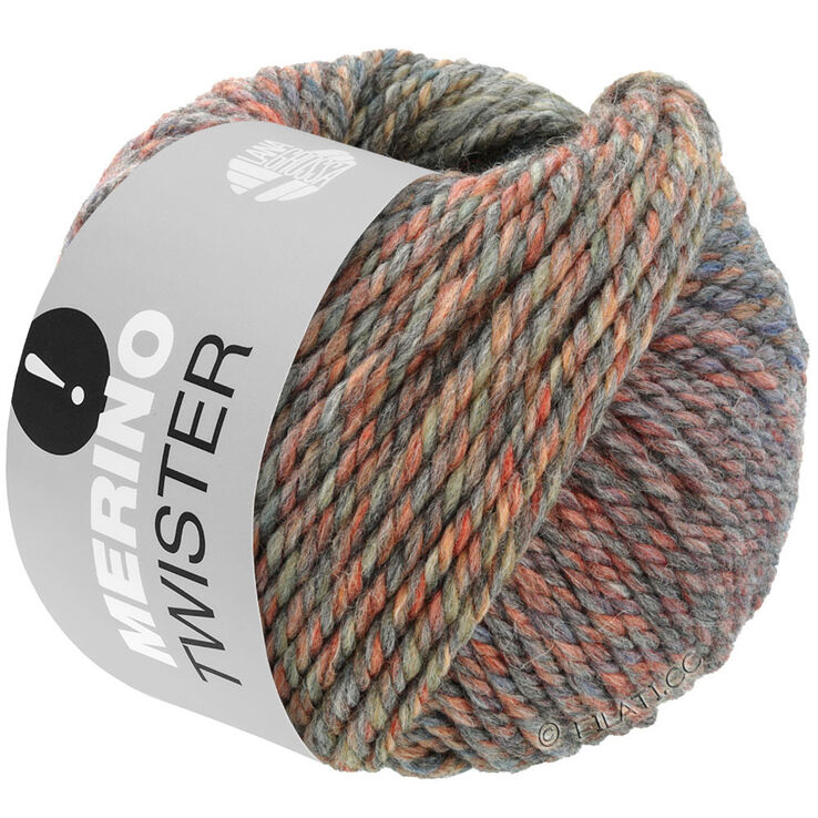 Lana Grossa MERINO TWISTER | 01-blågrå/grå/rosentræ/grøngrå