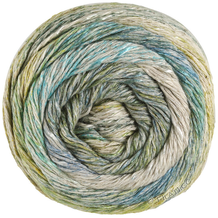 Lana Grossa MOSAICO (Linea Pura) | 001-gulgrøn/grågrøn/natur/jade/turkis/jeans/gråblå