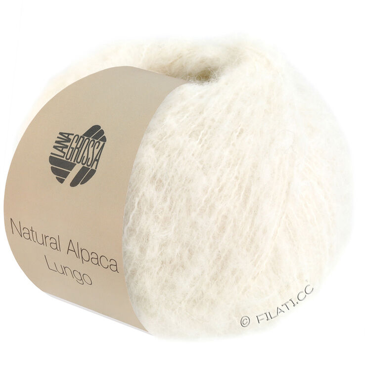 Lana Grossa NATURAL ALPACA Lungo | 01-rå hvid