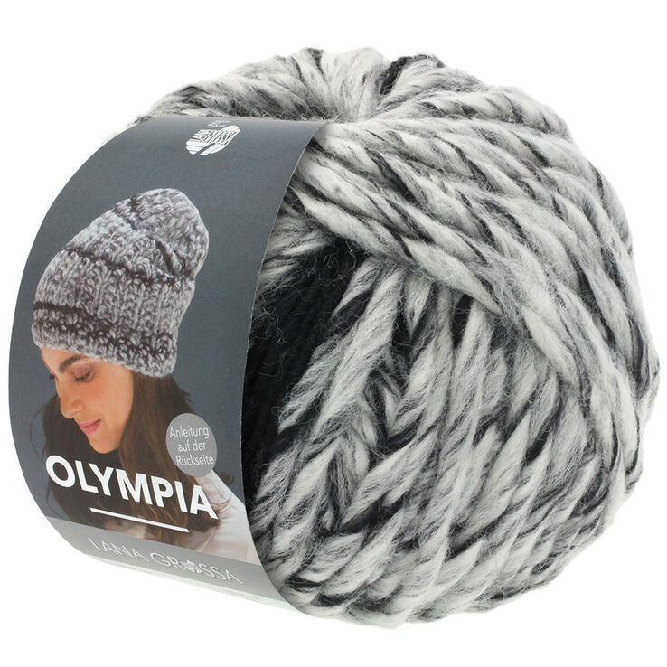 Lana Grossa OLYMPIA Denim | 251-sort/hvid meleret/mørk grå/sort